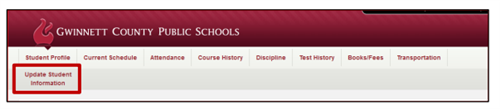 Update Student Information Button